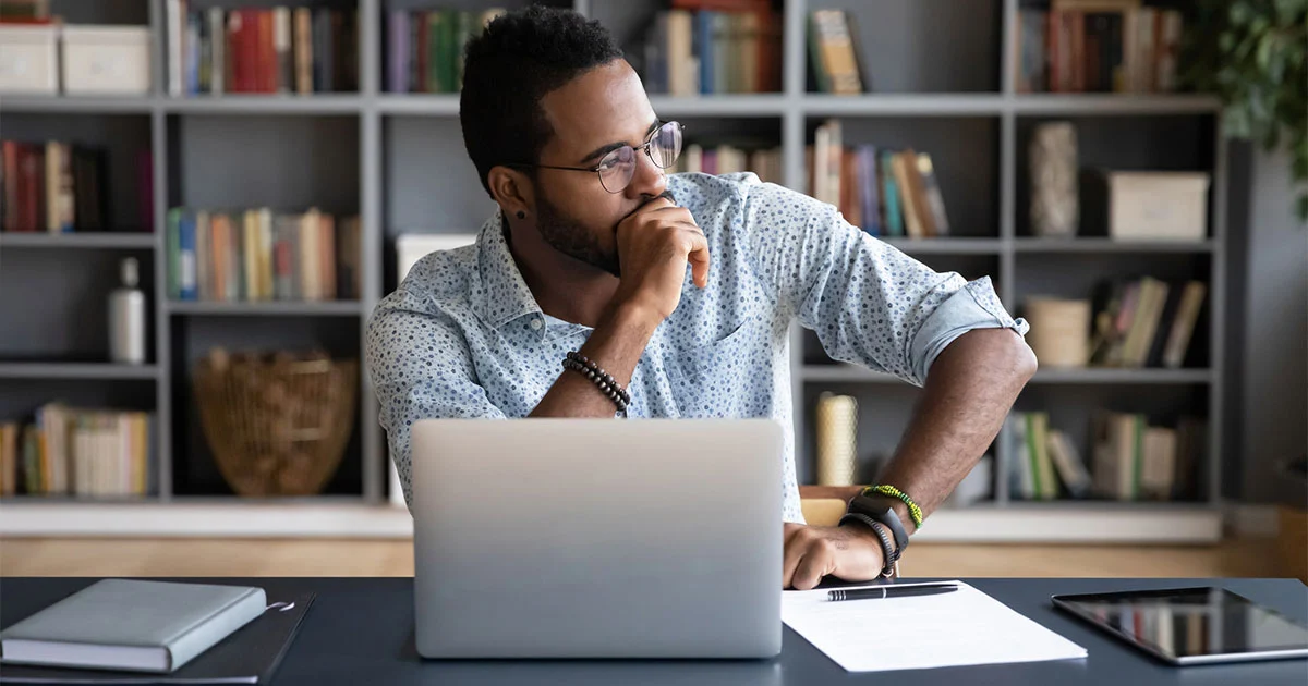 Man working on computer